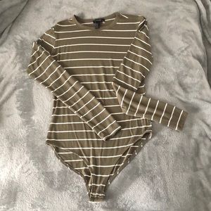 forever 21 striped bodysuit